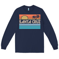Navy santa c.r.u.z cali sunset 70s 80s surfer summer sun Long Sleeve Tee - artisFamous