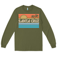 Army Green santa c.r.u.z cali sunset 70s 80s surfer summer sun Long Sleeve Tee - artisFamous