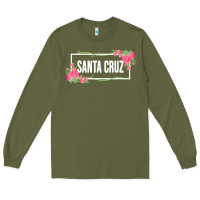 Army Green santa c.r.u.z cali  floral hibiscus flower Long Sleeve Tee - artisFamous