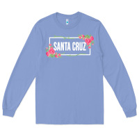 Colony Blue santa c.r.u.z cali  floral hibiscus flower Long Sleeve Tee - artisFamous
