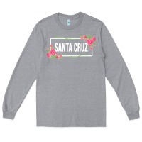 Heather Grey santa c.r.u.z cali  floral hibiscus flower Long Sleeve Tee - artisFamous