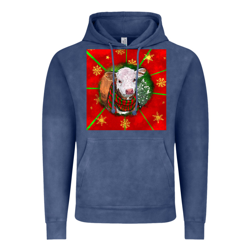 Christmas Hereford Calf Vintage Hoodie by LillyAllenDesigns | Teevron