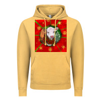 Vintage Mustard christmas hereford calf Vintage Hoodie - LillyAllenDesigns