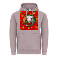 Vintage Zinc christmas hereford calf Vintage Hoodie - LillyAllenDesigns