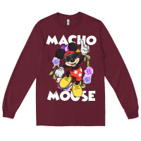 Burgundy macho mouse Long Sleeve Tee - artisFamous