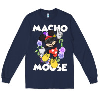 Navy macho mouse Long Sleeve Tee - artisFamous