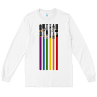 White rainbow lightsaber Long Sleeve Tee - artisFamous