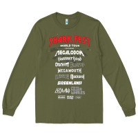 Army Green shark fest Long Sleeve Tee - artisFamous