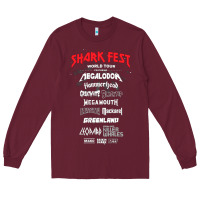 Burgundy shark fest Long Sleeve Tee - artisFamous