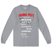Heather Grey shark fest Long Sleeve Tee - artisFamous