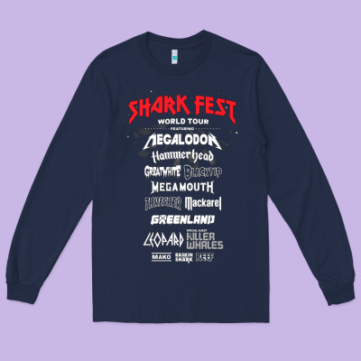 Shark Fest Long Sleeve Tee Designed By Artisfamous