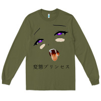 Army Green ahegao face girl Long Sleeve Tee - artisFamous