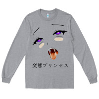 Heather Grey ahegao face girl Long Sleeve Tee - artisFamous