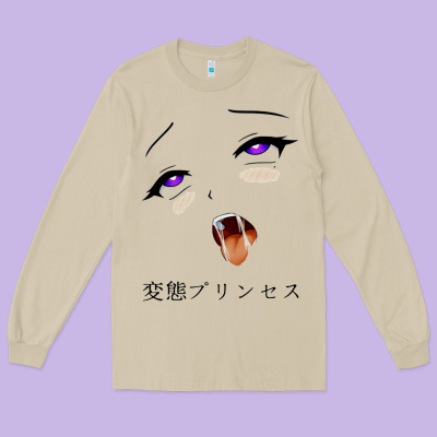 Ahegao Face Girl Long Sleeve Tee Designed By Artisfamous