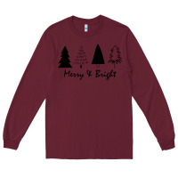 Burgundy merry and bright Long Sleeve Tee - artisFamous