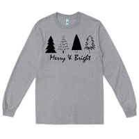 Heather Grey merry and bright Long Sleeve Tee - artisFamous
