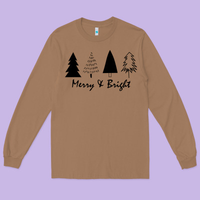Merry And Bright Long Sleeve Tee Designed By Artisfamous