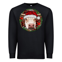 Black Hereford Cow Christmas Premium Sweatshirt - RanaPortraitStore