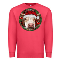 Cardinal Hereford Cow Christmas Premium Sweatshirt - RanaPortraitStore