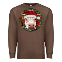 Chestnut Hereford Cow Christmas Premium Sweatshirt - RanaPortraitStore
