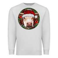 Dove Grey Hereford Cow Christmas Premium Sweatshirt - RanaPortraitStore