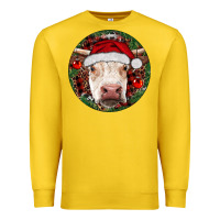 Lemon Hereford Cow Christmas Premium Sweatshirt - RanaPortraitStore