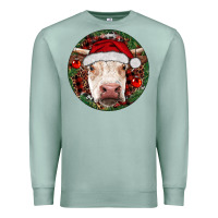 Seafoam Hereford Cow Christmas Premium Sweatshirt - RanaPortraitStore