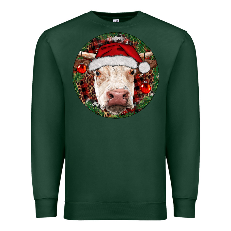 Hereford Cow Christmas Premium Sweatshirt by RanaPortraitStore | Teevron
