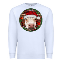 White Hereford Cow Christmas Premium Sweatshirt - RanaPortraitStore