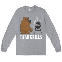 Heather Grey Bear Grills Grylls Long Sleeve Tee - artisFamous