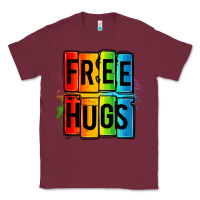 Burgundy free hugs Classic Tee - OliviaCreatesArt