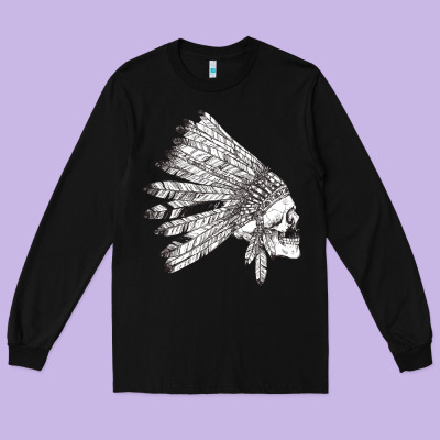 American Indian Long Sleeve Tee Designed By Artisfamous