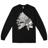 Black american indian Long Sleeve Tee - artisFamous