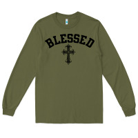 Army Green blessed christian christianity Long Sleeve Tee - artisFamous