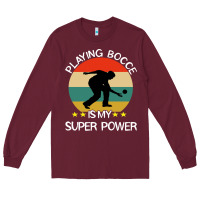 Burgundy bocce super power boules sports Long Sleeve Tee - artisFamous