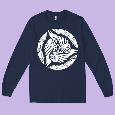 Celtic Trinity Knot Crow Spiritual Mandala Long Sleeve Tee Designed By Artisfamous