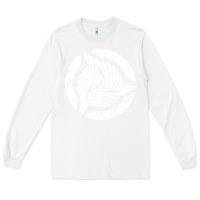 White celtic trinity knot crow spiritual mandala Long Sleeve Tee - artisFamous