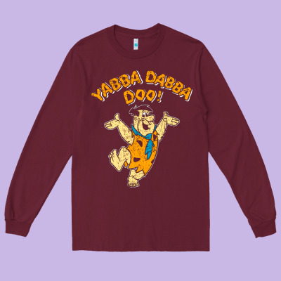 Yabba Dabba Doo Long Sleeve Tee Designed By Artisfamous