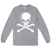 Heather Grey pirates adults pirates skull crossbones beard Long Sleeve Tee - artisFamous