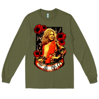Army Green vintage image robert plant Long Sleeve Tee - artisFamous