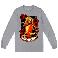 Heather Grey vintage image robert plant Long Sleeve Tee - artisFamous