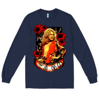 Navy vintage image robert plant Long Sleeve Tee - artisFamous