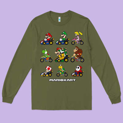 Mariokart Long Sleeve Tee Designed By Artisfamous