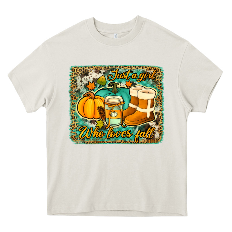 Just A Girl Who Loves Fall Background Heavy Core Tee by Jasminsmagicworld | Teevron