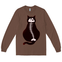 Chestnut Cat with Fish Bone Long Sleeve Tee - artisFamous