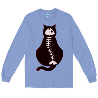 Colony Blue Cat with Fish Bone Long Sleeve Tee - artisFamous