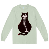 Matcha Cat with Fish Bone Long Sleeve Tee - artisFamous
