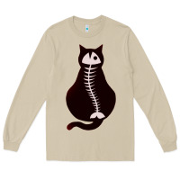Mushroom Cat with Fish Bone Long Sleeve Tee - artisFamous