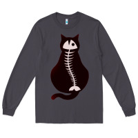 Smoke Cat with Fish Bone Long Sleeve Tee - artisFamous