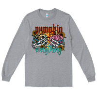 Heather Grey Pumpkin Everything Long Sleeve Tee - CowhideDigitalArt